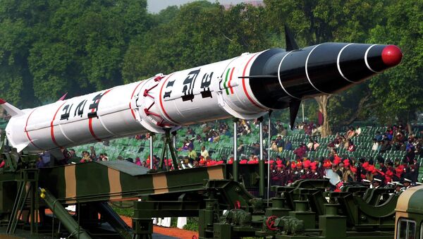 India's Agni II missile is seen in a rehearsal for the Republic Day Parade in New Delhi, India - Sputnik International