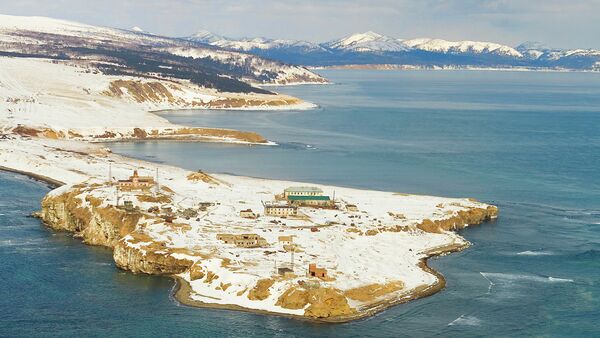 A view of Cape Krilyon at La Perouse Strait, Russia's Sakhalin Region - Sputnik International