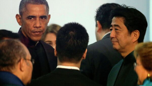 U.S. President Barack Obama and Japanese Prime Minister Shinzo Abe - Sputnik International