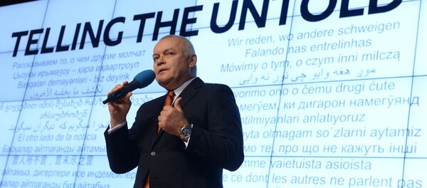 Rossiya Segodnya Director General Dmitry Kiselev at the presentation of the major international news brand, Sputnik - Sputnik International
