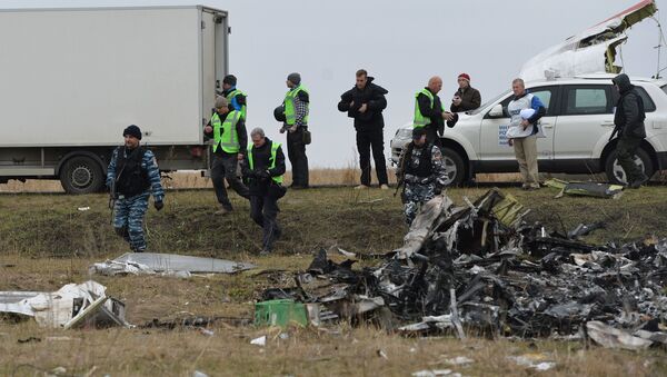 Dutch experts work at Malaysia Airlines Flight MH17 crash site. - Sputnik International