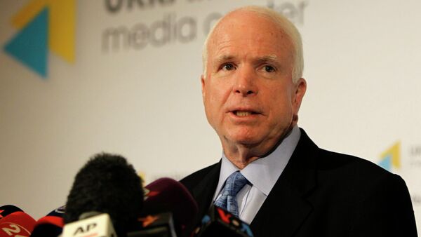 U.S. Sen. John McCain speaks during a press conference in Kiev, Ukraine, Thursday, Sept. 4, 2014 - Sputnik International