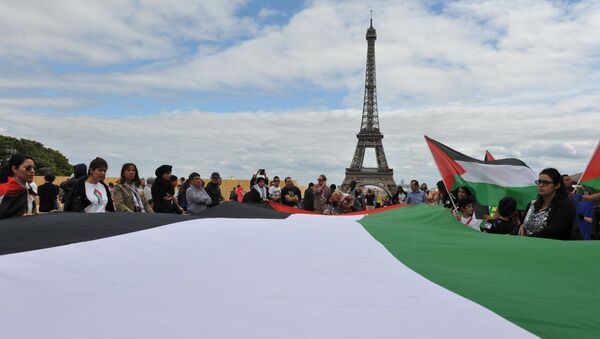 Palestinians rally in support of the Gaza Strip in Paris, France, - Sputnik International