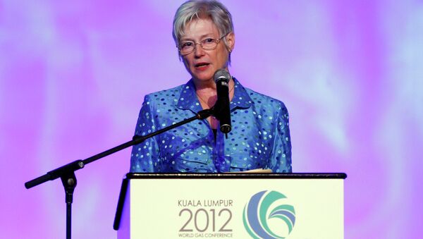 Executive Director of International Energy Agency (IEA) Maria van der Hoeven speaks at the 25th World Gas Conference in Kuala Lumpur, Malaysia, Tuesday, June 5, 2012 - Sputnik International