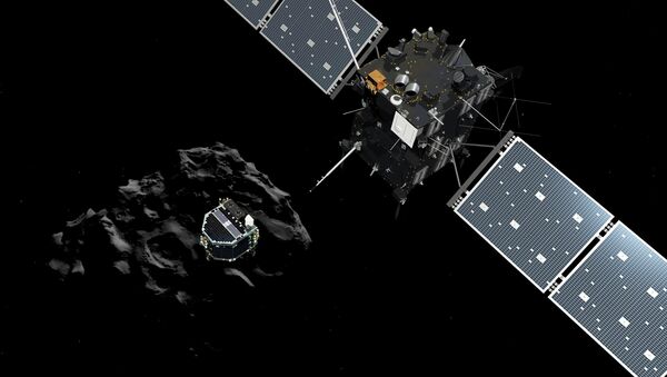 Lander Philae separating from the Rosetta spacecraft and descending to the surface of comet - Sputnik International