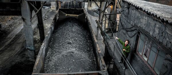Loading coal at the Chelyuskintsev mine in Donetsk Loading coal at the Chelyuskintsev mine in Donetsk - Sputnik International