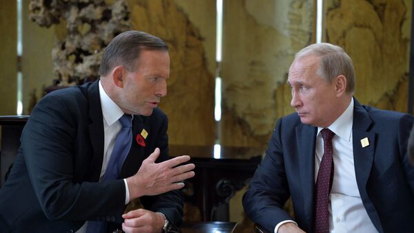 Russia's President Vladimir Putin with Australia's Prime Minister Tony Abbott - Sputnik International