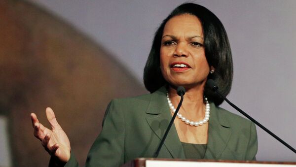 Former Secretary of State Condoleezza Rice gestures while speaking before the California Republican Party 2014 Spring Convention in Burlingame, Calif. - Sputnik International