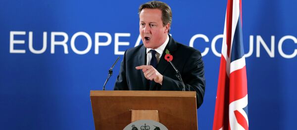 British Prime Minister David Cameron speaks during a media conference after an EU summit at the EU Council building in Brussels, on Friday, Oct. 24, 2014 British Prime Minister David Cameron speaks during a media conference after an EU summit at the EU Council building in Brussels, on Friday, Oct. 24, 2014 - Sputnik International