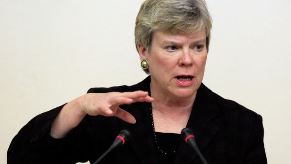 Rose Gottemoeller, Acting Under Secretary for Arms Control and International Security delivers a lecture to students at the Moscow State Institute of International Relations - Sputnik International
