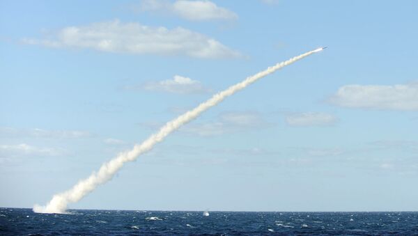 South Korean sea-to-land cruise missile is fired from a submarine during a drill (archive photo) - Sputnik International