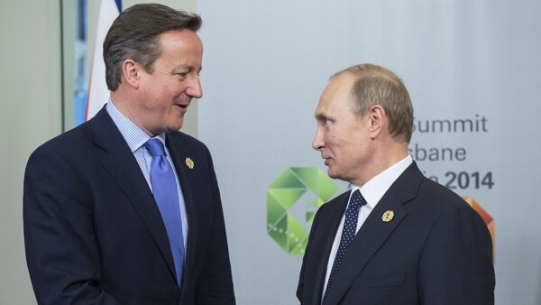 Russian President Vladimir Putin, right, and Prime Minister of the United Kingdom of Great Britain and Northern Ireland David Cameron - Sputnik International