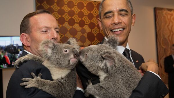 U.S. President Barack Obama and Australia's Prime Minister Tony Abbott - Sputnik International