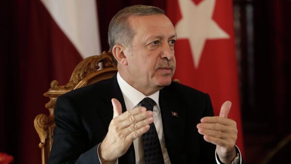 Turkey's President Recep Tayyip Erdogan speaks during a news conference in Riga October 23, 2014. - Sputnik International