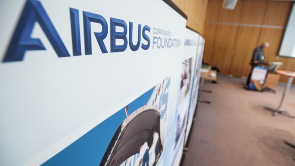 The Airbus Foundation logo at the side event - Sputnik International