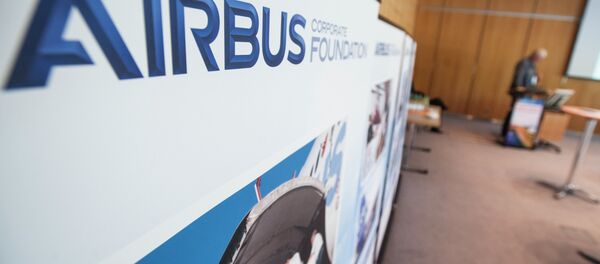 The Airbus Foundation logo at the side event The Airbus Foundation logo at the side event - Sputnik International