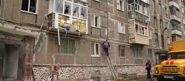 Town of Horlivka after shelling by Ukrainian army - Sputnik International