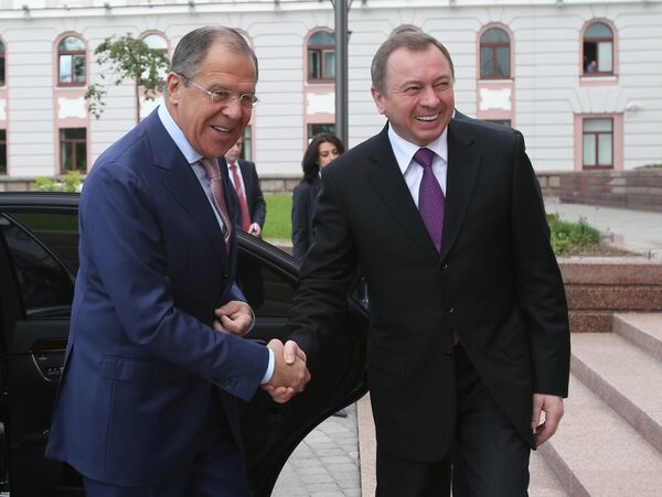 Russian Foreign Minister Sergei Lavrov meets his Belarussian counterpart Vladimir Makei Russian Foreign Minister Sergei Lavrov meets his Belarussian counterpart Vladimir Makei - Sputnik International
