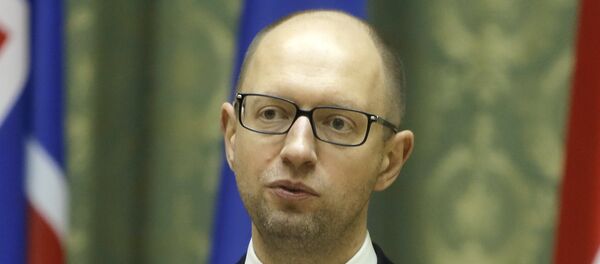 Ukrainian Prime Minister Arseniy Yatsenyuk speaks during a press conference in Kiev, Ukraine, Tuesday, Nov. 18, 2014 - Sputnik International