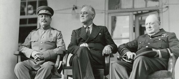Josef Stalin, Franklin Roosevelt, and Winston Churchill at the WW2 Teheran Conference Josef Stalin, Franklin Roosevelt, and Winston Churchill at the WW2 Teheran Conference - Sputnik International