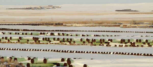 A depot used to store pipes for Transcanada Corp's planned Keystone XL oil pipeline is seen in Gascoyne, North Dakota - Sputnik International