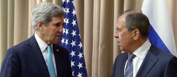 Russian Foreign Minister Sergei Lavrov and US Secretary of State John Kerry began their second meeting on the sidelines of the Iran nuclear talks in Vienna Monday. Russian Foreign Minister Sergei Lavrov and US Secretary of State John Kerry began their second meeting on the sidelines of the Iran nuclear talks in Vienna Monday. - Sputnik International