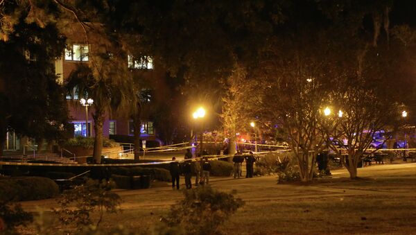 Police investigate a shooting scene at Strozier Library on Florida State campus on Thursday, November 20, 2014, in Tallahassee, Fla - Sputnik International