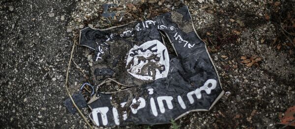 The flag of the radical Islamist organization Islamic State of Iraq - Sputnik International
