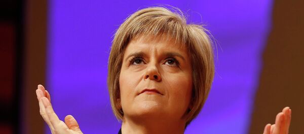 Nicola Sturgeon reacts as she is formally announced as the new Scottish National Party (SNP) leader at the party conference in Perth November 14, 2014 - Sputnik International