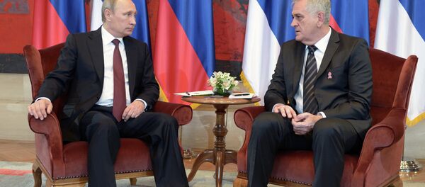Russian President Vladimir Putin meeting with Serbian President Tomislav Nikolic Russian President Vladimir Putin meeting with Serbian President Tomislav Nikolic - Sputnik International