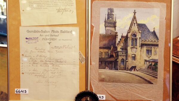 A 1914 watercolor by Adolf Hitler from his days as an struggling artist will be sold at auction in Nuremburg this weekend. - Sputnik International