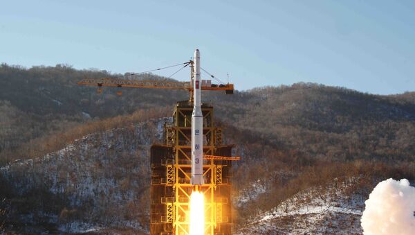 In this Dec. 12, 2012 file photo released by Korean Central News Agency, North Korea's Unha-3 rocket lifts off from the Sohae launch pad in Tongchang-ri, North Korea - Sputnik International
