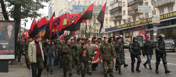 Activists of the Ukrainian National Assembly - Ukrainian People's Self-Defense organization Activists of the Ukrainian National Assembly - Ukrainian People's Self-Defense organization - Sputnik International