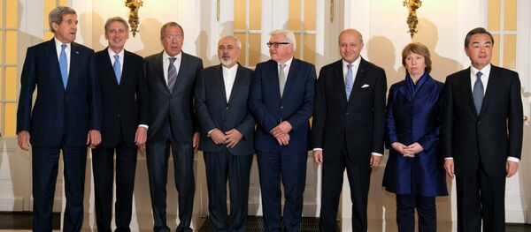 U.S. Secretary of State John Kerry, Britain's Foreign Secretary Philip Hammond, Russian Foreign Minister Sergey Lavrov, Iranian Foreign Minister Mohammad Javad Zarif, German Foreign Minister Frank-Walter Steinmeier, French Foreign Minister Laurent Fabius, former EU foreign policy chief Catherine Ashton and Chinese Foreign Minister Wang Yi U.S. Secretary of State John Kerry, Britain's Foreign Secretary Philip Hammond, Russian Foreign Minister Sergey Lavrov, Iranian Foreign Minister Mohammad Javad Zarif, German Foreign Minister Frank-Walter Steinmeier, French Foreign Minister Laurent Fabius, former EU foreign policy chief Catherine Ashton and Chinese Foreign Minister Wang Yi - Sputnik International