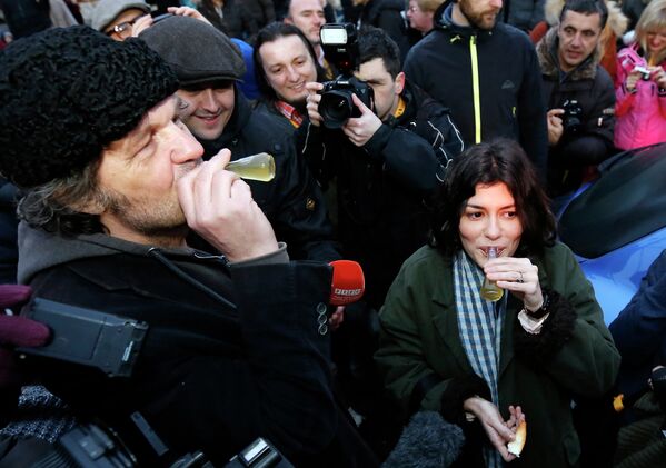 Yugoslavian and Serbian film director Emir Kusturica and the French actress Audrey Tautou - Sputnik International