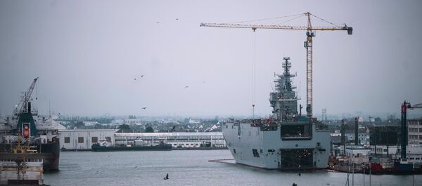 The Sevastopol amphibious assault ship of the Mistral class at the STX Europe shipyard in Saint-Nazaire. The Sevastopol amphibious assault ship of the Mistral class at the STX Europe shipyard in Saint-Nazaire. - Sputnik International