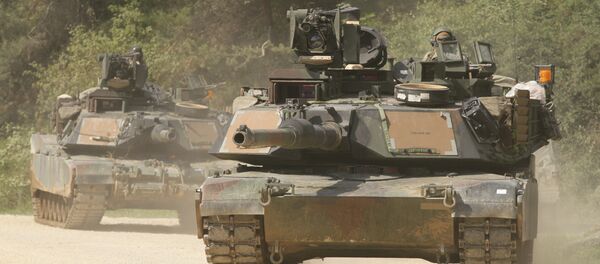 Abrams tanks with Company C, 2nd Battalion, 5th Cavalry Regiment, 1st Brigade Combat Team, 1st Cavalry Division - Sputnik International