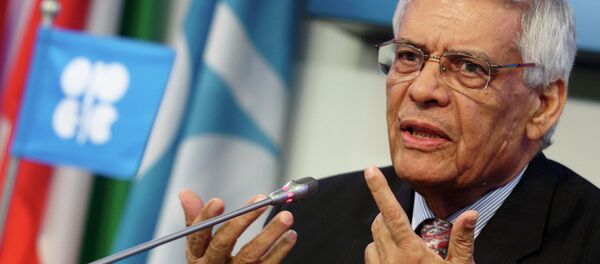 OPEC Secretary-General Abdullah al-Badri addresses a news conference after a meeting of OPEC oil ministers at OPEC's headquarters in Vienna November 27, 2014 OPEC Secretary-General Abdullah al-Badri addresses a news conference after a meeting of OPEC oil ministers at OPEC's headquarters in Vienna November 27, 2014 - Sputnik International