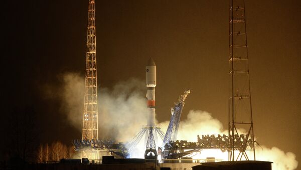 Start of the carrier rocket Soyuz-2.1b with the new 'Glonass-K' satellite  from Plesetsk Cosmodrome - Sputnik International