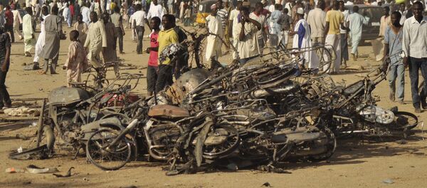 Explosions and gunfire rocked the northern Nigerian city of Damaturu on Monday - Sputnik International