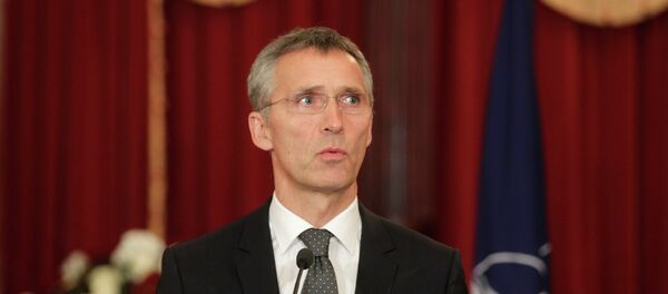 NATO Secretary General Jens Stoltenberg gestures as he speaks during a news conference in Riga - Sputnik International