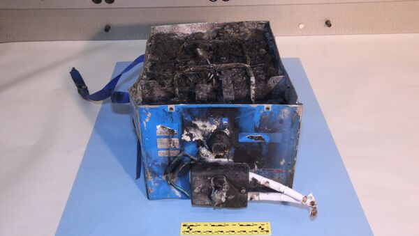 This undated image provided by the National Transportation Safety Board shows the burned auxiliary power unit battery from a JAL Boeing 787 that caught fire - Sputnik International