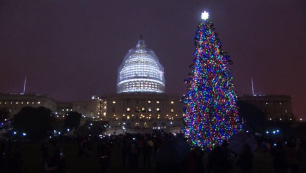 Crowds Counting Down To Christmas Tree Lighting in US Capitol - Sputnik International