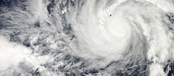 This image captured by NASA's Aqua satellite shows Typhoon Hagupit on Wednesday, Dec. 3, 2014 at 04:30 UTC in the western Pacific Ocean. - Sputnik International