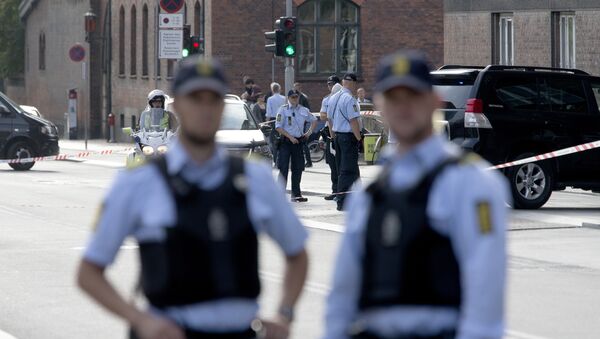 Police are seen outside Town Hall Square, Raadhuspladsen, in Copenhagen - Sputnik International
