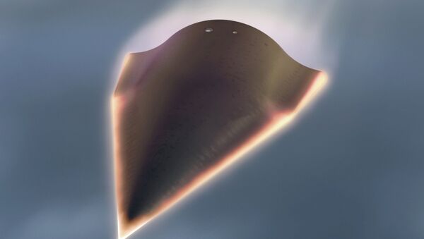 In this undated artist's rendition released by the Defense Advanced Research Projects Agency (DARPA) showing the Falcon Hypersonic Technology Vehicle 2 (HTV-2) - Sputnik International