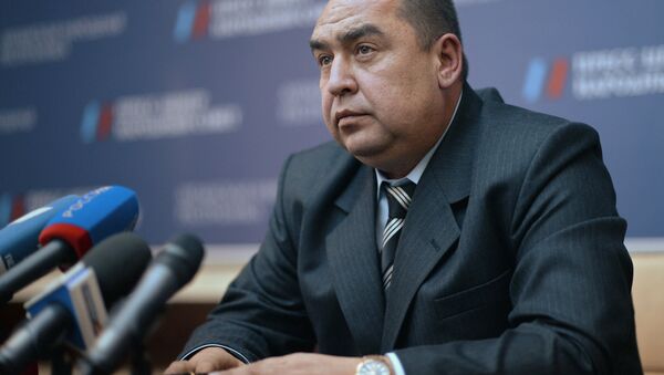 Prime Minister-elect of the Luhansk People's Republic Igor Plotnitsky during a news conference in Luhansk - Sputnik International