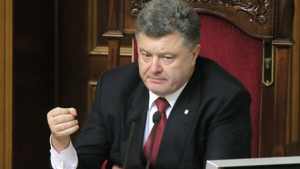 Ukraine's President Petro Poroshenko speaks during parliament session in Kiev, Ukraine, Tuesday, Dec. 2, 2014 - Sputnik International