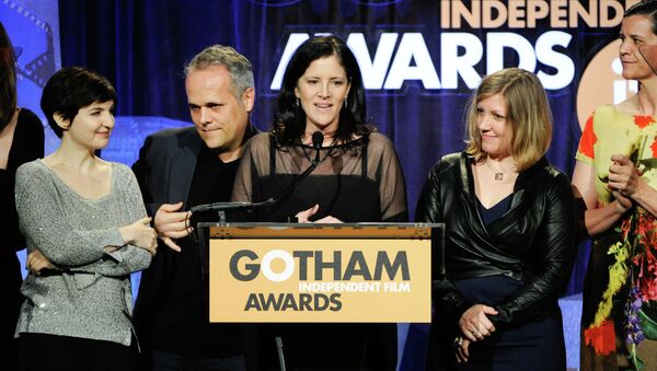 Director Laura Poitras, center, accepts the Best Documentary award for the film CITIZENFOUR at The Independent Film Project's 24th Annual Gotham Independent Film Awards at Cipriani Wall Street. - Sputnik International