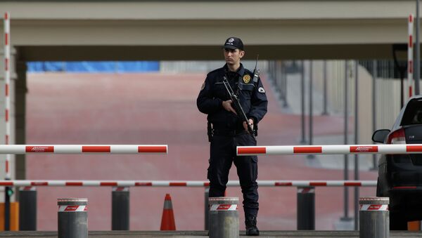 A police officer guards an entrance of the new Presidential Palace in Ankara - Sputnik International